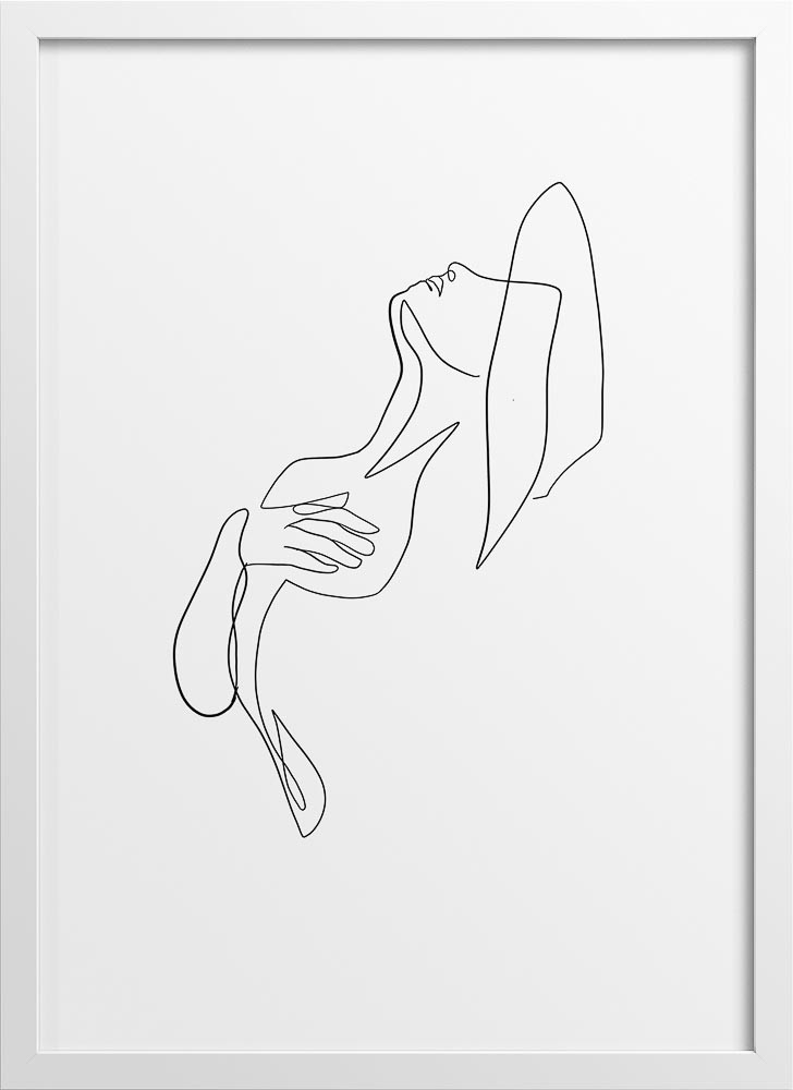 Illustration line drawing of a woman figure poster | N01 – LAFRIQUE STUDIOS